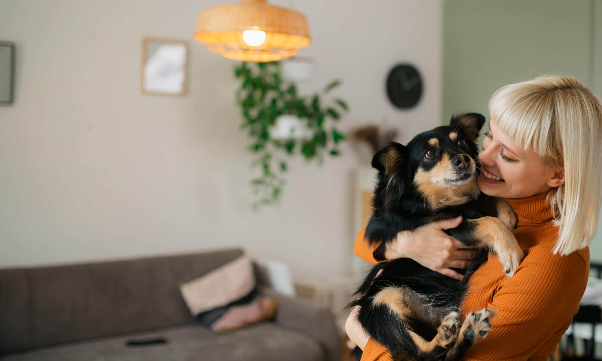 A woman with her dog