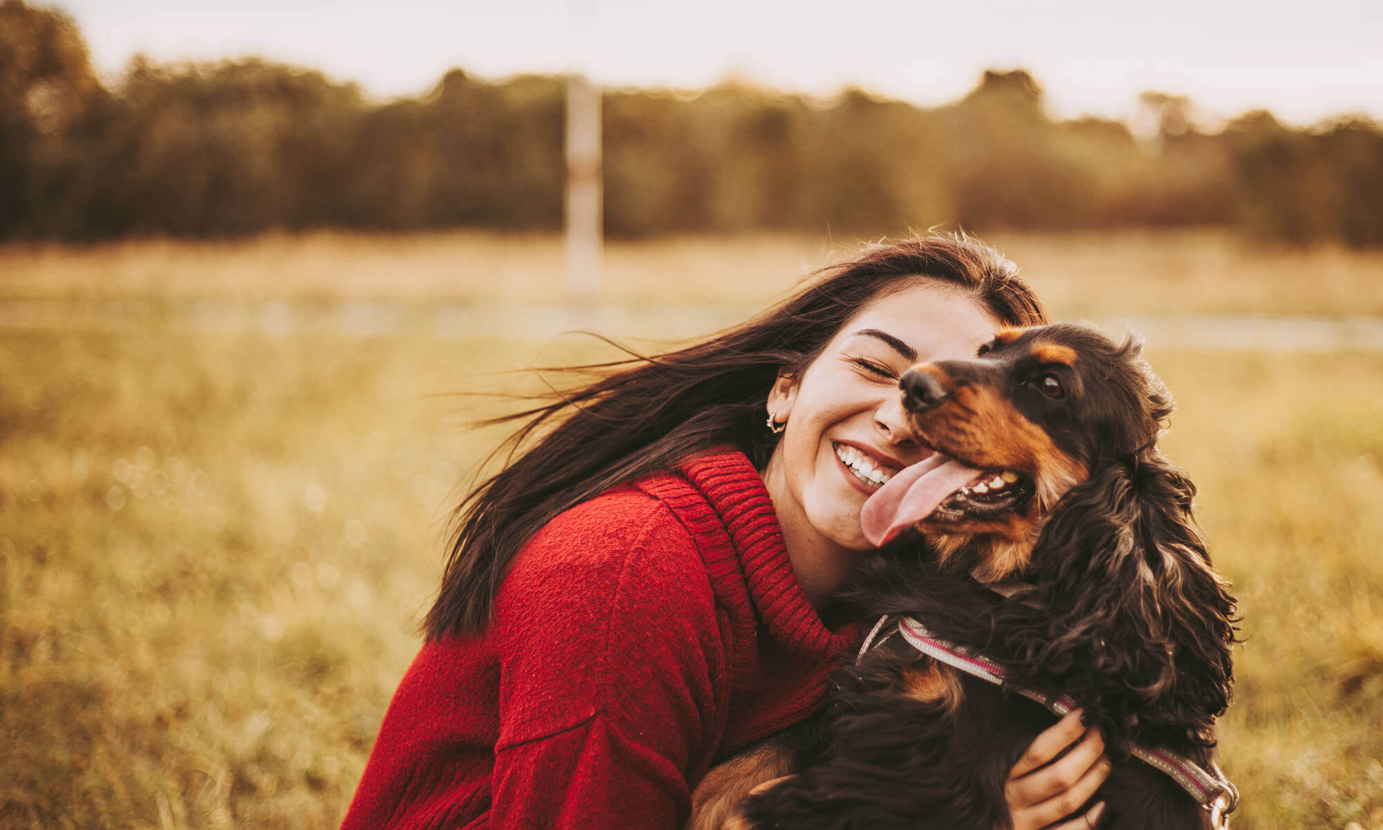 A woman with her dog